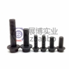 flange tooth bolt, blackened, M6-20