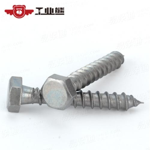 碳钢 镀银色锌镍合金500小时 六角头木牙螺栓 DIN571 M8*50