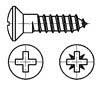 Cross recessed raised countersunk (oval) head wood screws