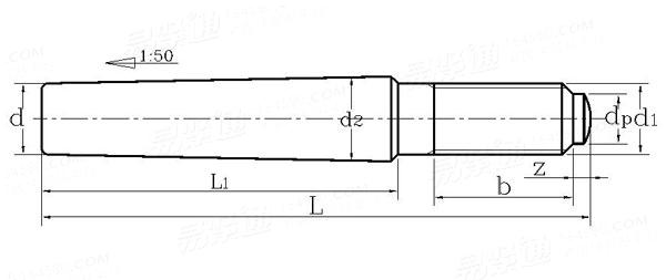 Din 258-2011-taper Pins With Thread Ends And Constant Taper Lengths