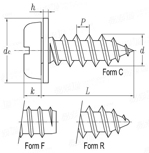ISO 10510 (S3) 2011Slotted Pan Head Tapping Screws With Plain Washer