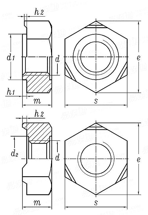 JIS B 1196 (H 1A/1B) - 2010Hexagon Weld Nut - Type 1A And Type 1B