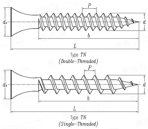 DIN 18182-2 (TN) - 2010Trumpet Head Double or Single Threaded Drywall ...