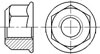 德标 DIN EN1667-1998 有效力矩型全金属六角法兰螺母，米制，细牙螺纹