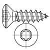 Six lobe/Hexalobular socket raised countersunk(oval) pan head self tapping screws