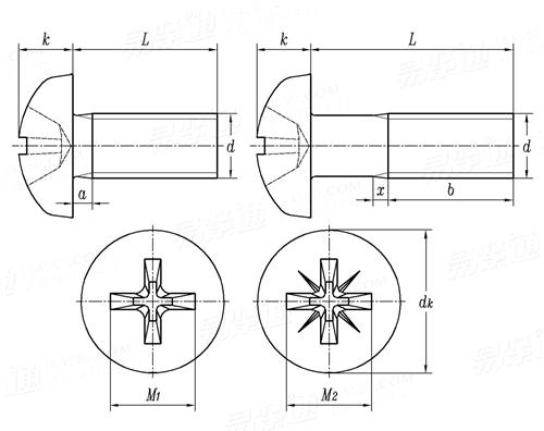 ISO 7045 2011Pan Head Screws With Type H Or Type Z Cross Recess