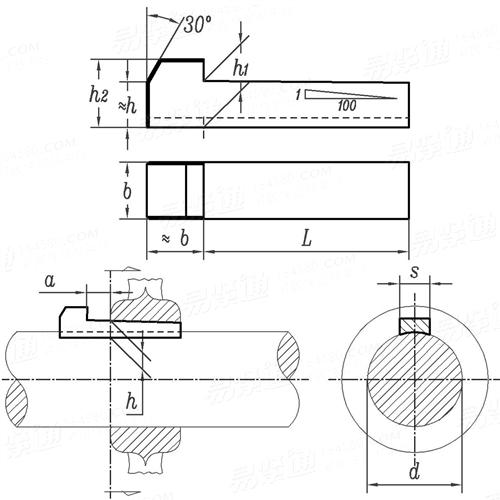 DIN 6889 1956Taper Key Torque Transmission,GibHead Saddle Keys