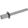 Closed End Blind Rivets With Break Pull Mandrel And Protruding Head - Property Class 30 - St / St