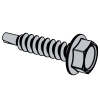 Hexagon flange drilling screw with tapping screw thread