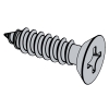 Type I Cross Recessed Undercut Flat Countersunk Head Tapping Screws - Type AB Thread Forming [Table 14]