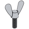 Type B, Style 2 Wing Screws - High Head And Round Nose