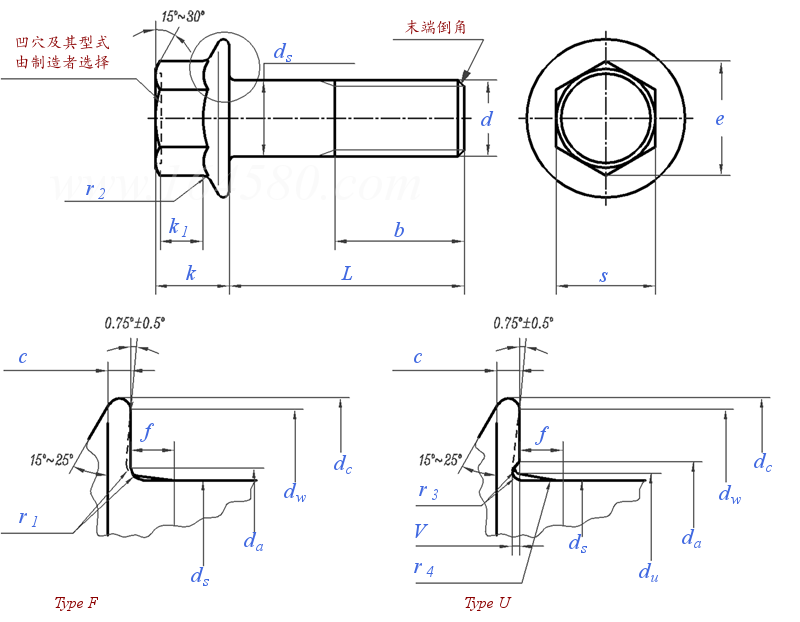 GB /T 16674.1 - 2016 六角法蘭面螺栓 小系列 标準型(粗杆) A級