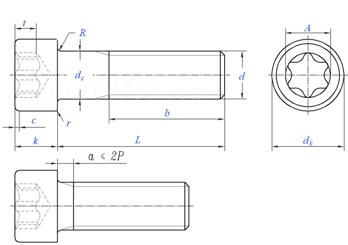 ANSI/ASME B 18.3 (Table 1-III) - 2012 内六角花形（梅花槽）圆柱头螺钉