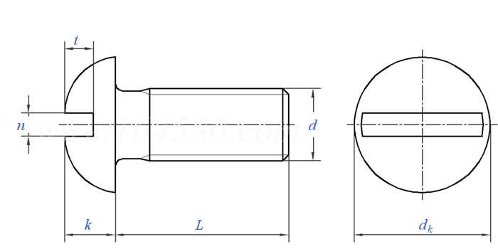 ASME B 18.6.3 (T35) - 2013 开槽圆头螺钉 [Table 35] (ASTM F837, F468)