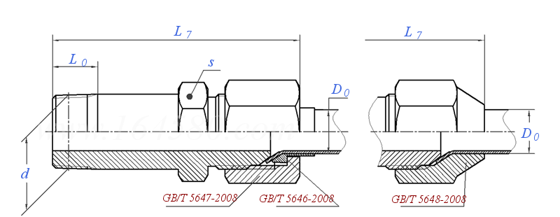 GB /T 5627 - 2008 擴口式錐螺紋長管接頭