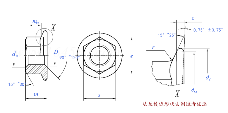 2型,六角法兰面螺母 gb /t 6177.1 - 2000