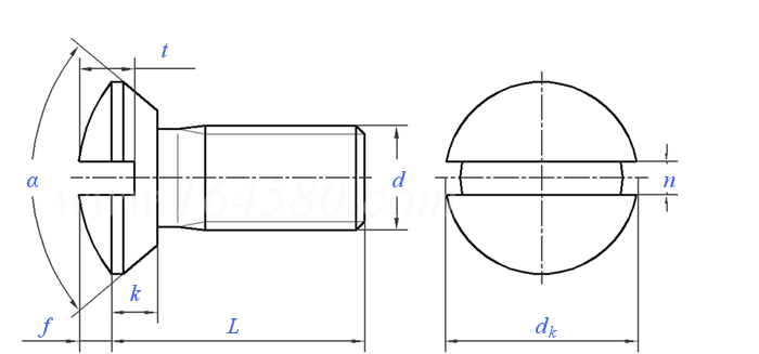 ASME B 18.6.3 (T11) - 2013 82° 开槽半沉头清根机械螺钉  [table 11] (ASTM F837 / F468)