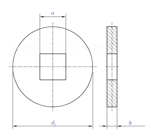 DIN  440 - 1990 木結構用特大墊圈（方孔）