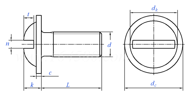 ASME B 18.6.3 (T38) - 2013 开槽圆头凸缘（带垫、带介）螺钉 [Table 38] (ASTM F837, F468)