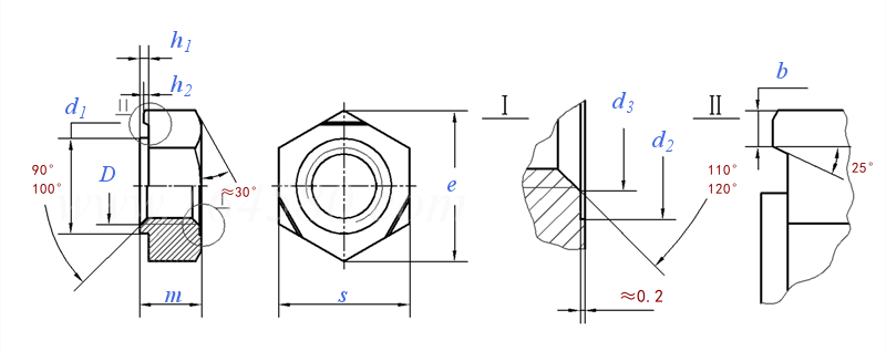 BS  7670-1 - 1993 米制和美制焊接六角螺母  [Table 4]