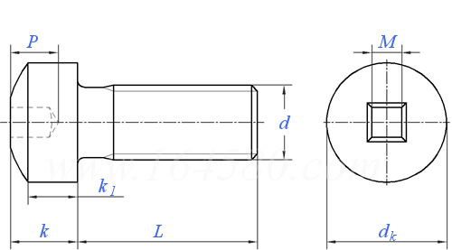 ASME B 18.6.3 (T22-III) - 2013 四方槽球面圓柱頭螺釘