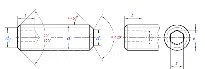 JIS B 1177 (T5) - 2007-内六角凹端紧定螺钉- 易紧通