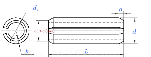 ISO  13337 - 2009 弹性圆柱销 直槽 轻型