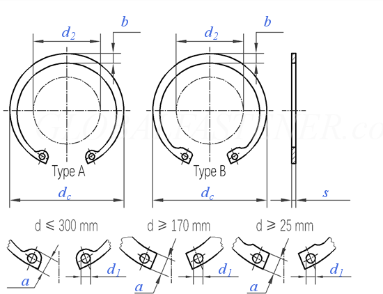 Beeldhouwer Symfonie lamp DIN 472 (N) - 2011Retaining Rings for Bores - Normal Type