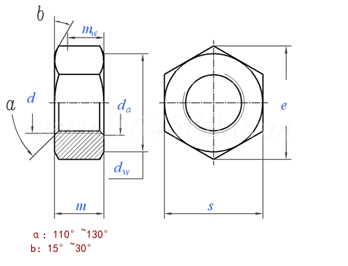 DIN EN  14399 (-4 Nut) - 2015 预负载用高强度结构螺栓连接组件，第4部分：HV系统 - 六角螺母