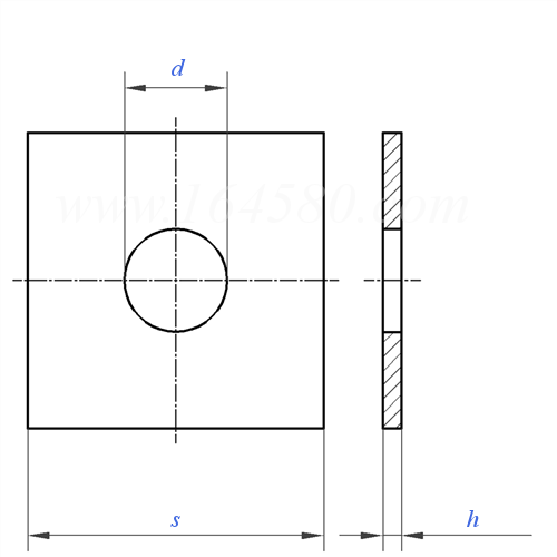 DIN  436 - 1990 木结构用方形垫圈