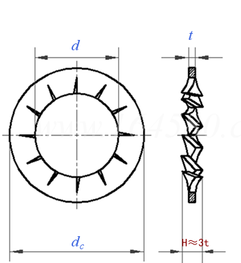QJ  3247.3 - 2005 不鏽鋼彈性墊圈和鎖緊墊圈 - 第3部分：内鋸齒鎖緊墊圈