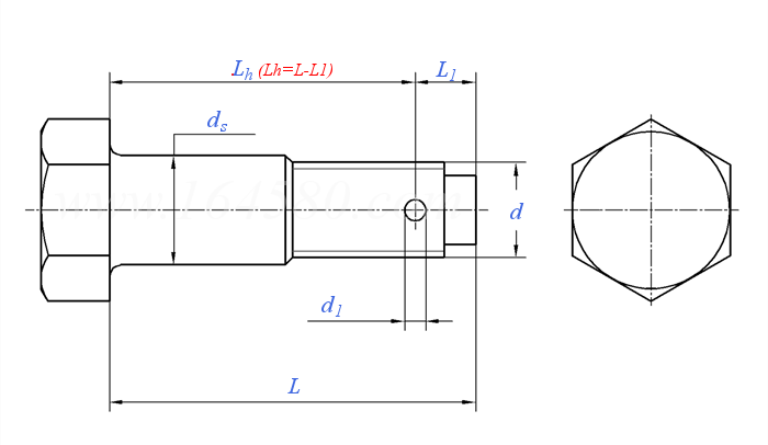 GB  28 - 1988 六角头螺杆带孔铰制孔用螺栓 A级和B级