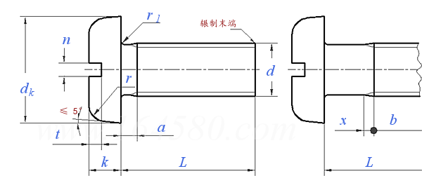 ISO  1580 - 2011 开槽盘头螺钉 产品等级A级