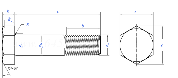 ANSI B 18.2.3.6M (J1199,F568,A962,A320) - 1979 (R2006) 米制重型六角頭螺栓