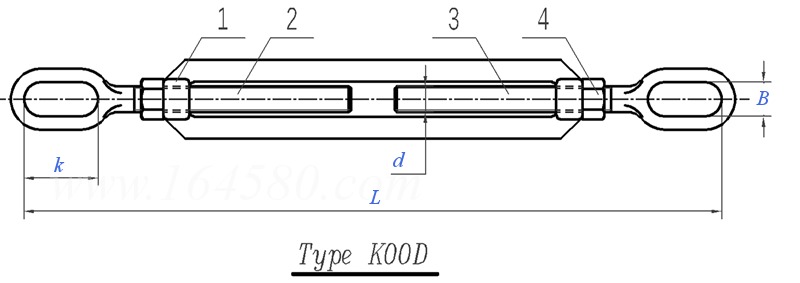 CB /T 3818 (KOOD) - 2013 花籃螺栓(索具螺旋扣) - 開式OO型螺杆模鍛螺旋扣