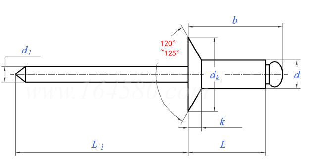 ISO  15984 - 2002 全不鏽鋼開口型沉頭抽芯鉚釘