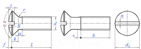 ISO  2010 - 1994 開槽半沉頭螺釘(通用頭型) 產品等級A級