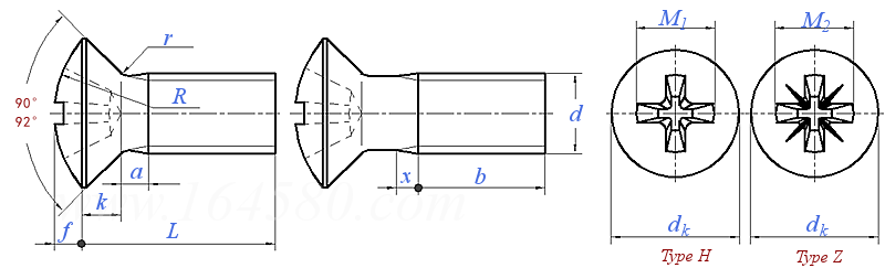 DIN EN ISO  7047 - 2011 H型或Z型十字槽半沉頭螺釘（通用頭型）- 產品等級A級