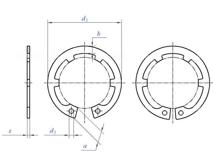 DIN  984 - 2013 孔用带凸缘弹性扣环(内部挡圈)