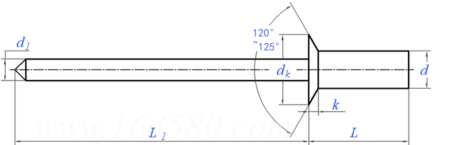 ISO  15974 - 2000 沉頭封閉型抽芯鉚釘