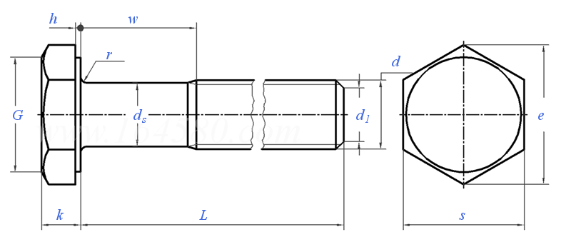 EN  3007 - 1996 航空航天用長螺紋細杆六角螺栓，耐高溫鋼FE-PA92HT(A286)制鍍銀.等級900MPa(室溫下)/650℃