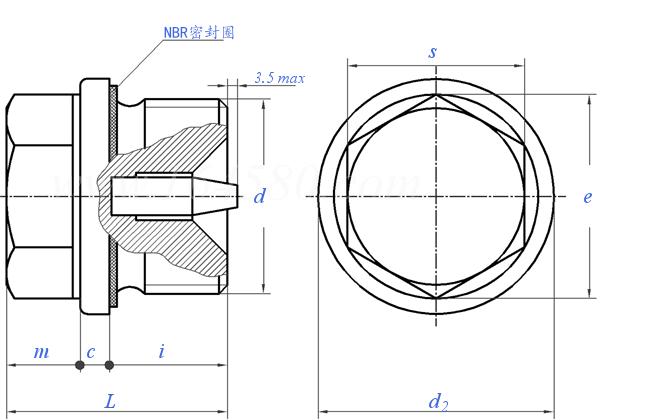 F  3082 (SHR-VSHL B2) - 2014 六角头锁紧螺塞 - 带磁铁