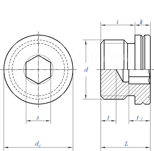 GB /T 2878.4 (PLIH) - 2011 液壓傳動連接 帶米制螺紋和O形圈密封的油口和螺柱端 第4部分：内六角螺塞