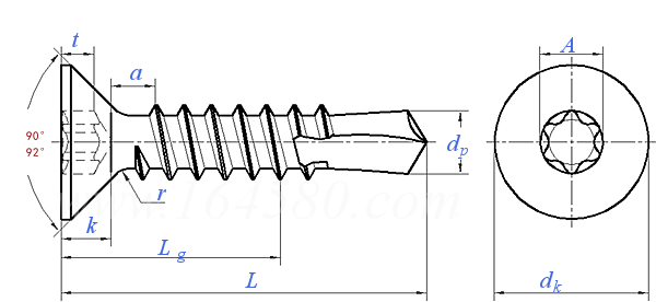 Q 203 内六角花形沉头自钻自攻螺钉