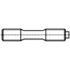 腰状杆螺柱连接副 AD 型一一加长螺纹和定位端（两端均配罩螺母）