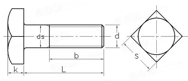 JIS B 1182 - 1995 方头螺栓(中等精度)