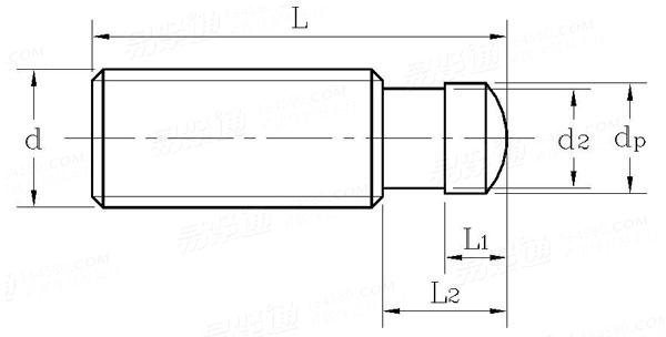 DIN  6332 - 1981 带推力点的定位螺钉（球面圆柱端）