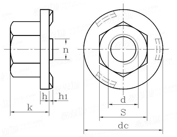 ISO  21670 - 2003 六角法蘭焊接螺母