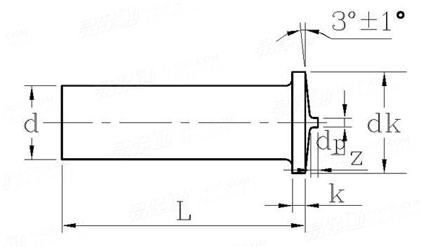 ISO  13918 (UT) - 1998 UT型，无螺纹螺柱
