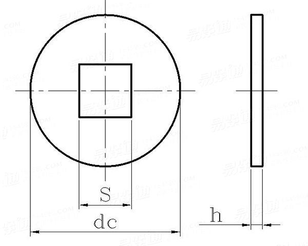 BS  3410 (-10) - 1961 木制品和木结构用方孔圆垫圈 [Table 10]